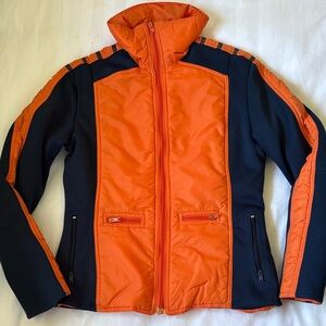 Vintage 70s Jean Claude Killy orange/navy knit ski jacket EUC